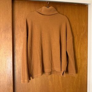 Women’s L Old Navy Burnt Orange Knit Turtle Neck Sweater Long Sleeve NWOT